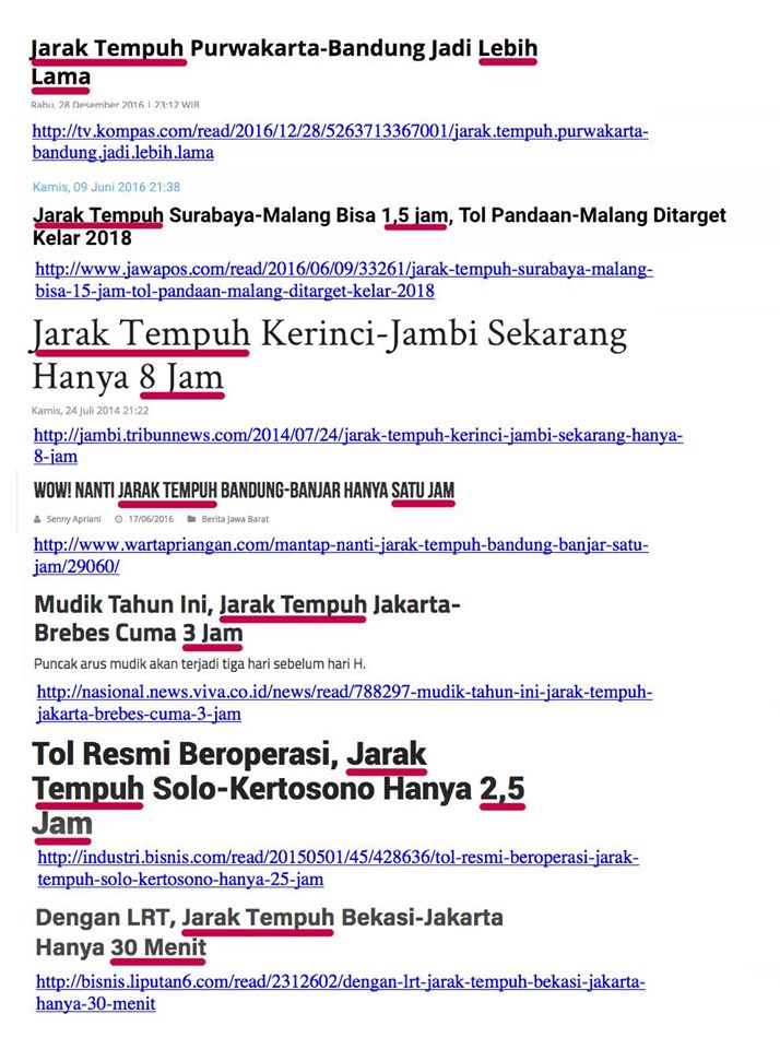 Jarak Tempuh Katanya, Waktu Tempuh Maksudnya